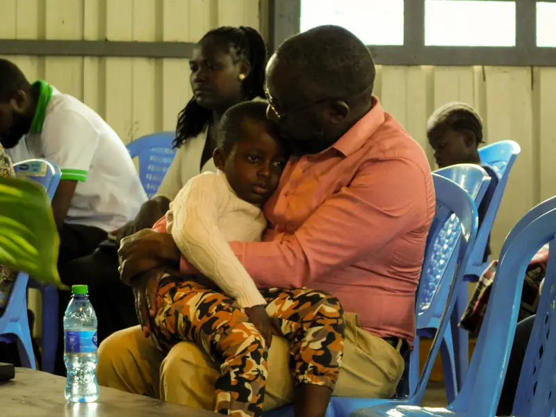 A CFH Chapel family together in the Sunday service.