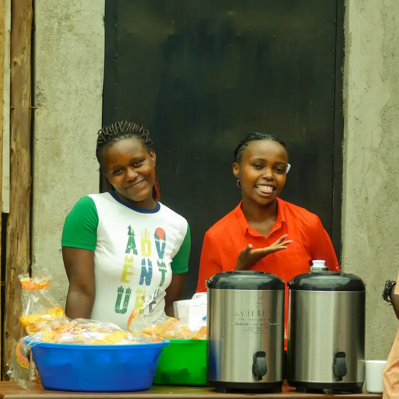 Members serving a meal